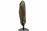 Smoky Quartz with Rutile Inclusions on Metal Stand - Brazil #219128-4